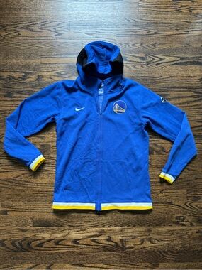 Nike Blue & Yellow Golden State Warriors Kids Zip Hoodie